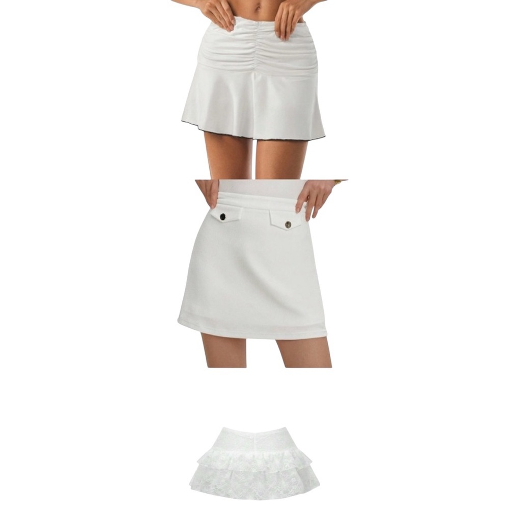 Women's White Mini Skirt Bundle – Set of 3 Size Small